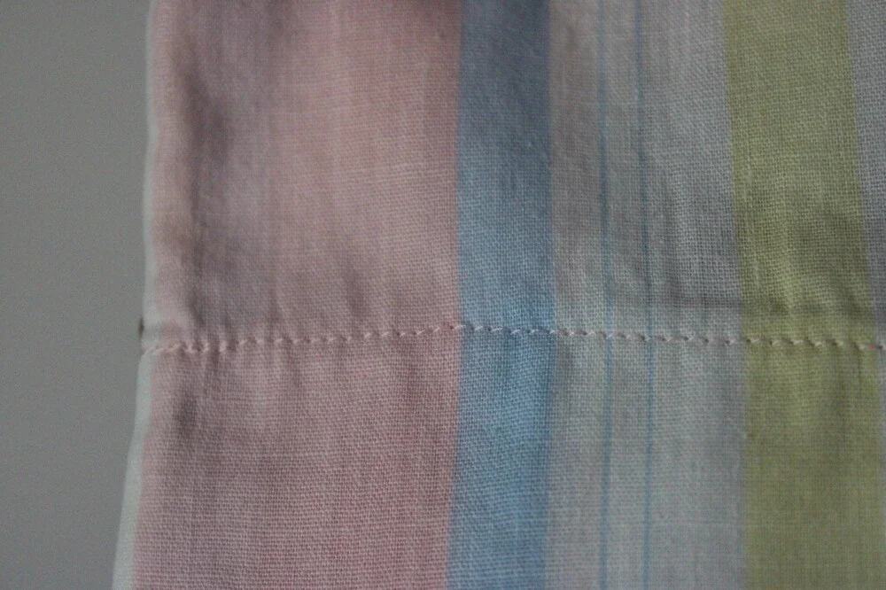 Vintage 90s Striped Single King Pillowcase – 22x39 Multicolor Pink Cotton Feel